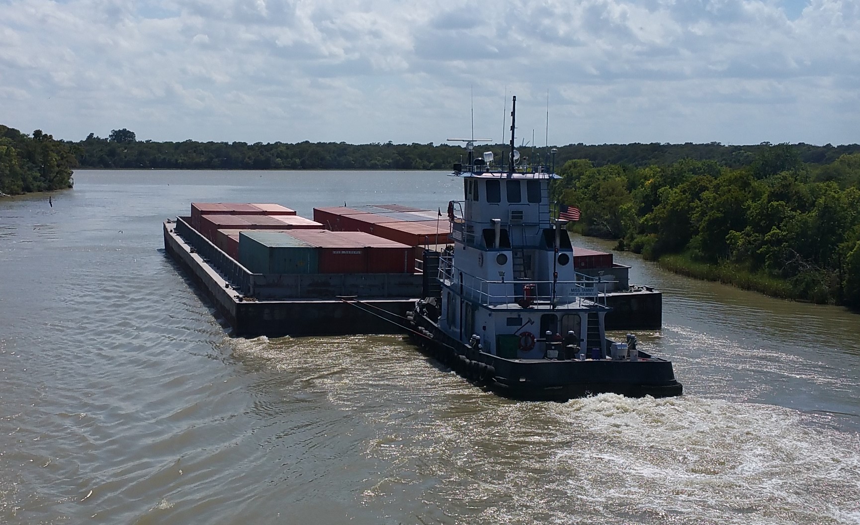 container on barge